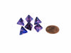Luminary Nebula 12mm Mini 4 Sided D4 Dice, 6 Pieces - Nocturnal with Blue