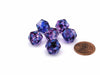Luminary Nebula 12mm Mini 20 Sided D20 Dice, 6 Pieces - Nocturnal with Blue