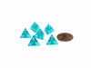 Translucent 12mm Mini 4 Sided D4 Dice, 6 Pieces - Teal with White Numbers