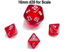 Translucent 9mm Mini 8 Sided D8 Dice, 6 Pieces - Red with White Numbers