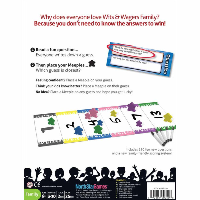 Wits & Wagers Family Edition Board Game