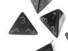 Borealis 18mm 4 Sided D4 Chessex Dice, 6 Pieces - Smoke with Silver