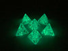 Luminary Borealis 18mm 4 Sided D4 Dice, 6 Pieces - Teal with Gold Numbers