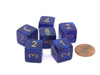 Borealis 15mm D6 Chessex Dice, 6 Pieces - Royal Purple with Gold with Numbers