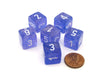 Luminary Borealis 15mm 6 Sided D6 Dice, 6 Pieces - Purple with White Numbers