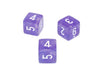 Luminary Borealis 15mm 6 Sided D6 Dice, 6 Pieces - Purple with White Numbers