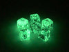 Luminary Borealis 15mm D6 Dice, 6 Pieces - Light Smoke with Silver Numbers