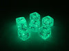Luminary Borealis 15mm 6 Sided D6 Dice, 6 Piece - Icicle with Light Blue Numbers