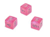 Luminary Borealis 15mm 6 Sided D6 Dice, 6 Pieces - Pink with Silver Numbers