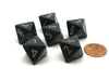 Borealis 15mm 8 Sided D8 Chessex Dice, 6 Pieces - Smoke with Silver