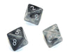 Luminary Borealis 15mm D8 Dice, 6 Pieces - Light Smoke with Silver Numbers