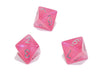 Luminary Borealis 15mm 8 Sided D8 Dice, 6 Pieces - Pink with Silver Numbers