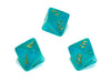 Luminary Borealis 15mm 8 Sided D8 Dice, 6 Pieces - Teal with Gold Numbers