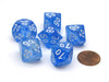 Borealis 16mm Tens D10 (00-90) Dice, 6 Pieces - Sky Blue with White Numbers