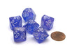 Borealis 16mm Tens D10 (00-90) Dice, 6 Pieces - Purple with White Numbers