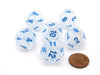 Luminary Borealis 18mm D12 Dice, 6 Pieces - Icicle with Light Blue Numbers