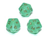 Luminary Borealis 20 Sided D20 Dice, 6 Pieces - Light Green with Gold Numbers