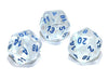 Luminary Borealis 20 Sided D20 Dice, 6 Pieces - Icicle with Light Blue Numbers