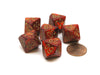 Scarab 16mm Tens D10 (00-90) Chessex Dice, 6 Pieces - Scarlet with Gold Numbers