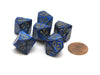 Scarab 16mm Tens D10 (00-90) Dice, 6 Pieces - Royal Blue with Gold Numbers