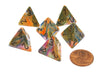 Festive 18mm 4 Sided D4 Chessex Dice, 6 Pieces - Vibrant with Brown