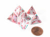 Festive 18mm 4 Sided D4 Chessex Dice, 6 Pieces - Pop Art with Red Numbers