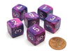 Festive 15mm 6-Sided D6 Numbered Chessex Dice, 6 Pieces - Violet with White