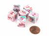 Festive 15mm 6-Sided D6 Numbered Dice, 6 Pieces - Pop Art with Red Numbers
