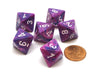 Festive 15mm 8 Sided D8 Chessex Dice, 6 Pieces - Violet with White