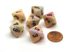 Festive 15mm 8 Sided D8 Chessex Dice, 6 Pieces - Circus with Black
