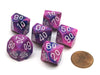 Festive 16mm Tens D10 (00-90) Chessex Dice, 6 Pieces - Violet with White Numbers
