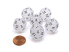 Frosted 20 Sided D20 Chessex Dice, 6 Pieces - Clear with Black Numbers