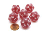 Frosted 20 Sided D20 Chessex Dice, 6 Pieces - Red with White Numbers
