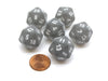 Frosted 20 Sided D20 Chessex Dice, 6 Pieces - Smoke with White Numbers