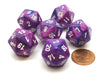 Festive 20mm 20 Sided D20 Chessex Dice, 6 Pieces - Violet with White Numbers