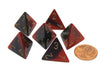 Gemini 18mm 4 Sided D4 Chessex Dice, 6 Pieces - Purple-Red with Gold