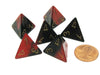 Gemini 18mm 4 Sided D4 Chessex Dice, 6 Pieces - Black-Red with Gold