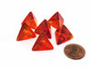 Gemini 18mm 4 Sided D4 Dice, 6 Pieces - Translucent Red-Yellow with Gold
