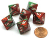 Gemini 15mm 8 Sided D8 Chessex Dice, 6 Pieces - Green-Red with White