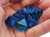 Luminary Gemini 15mm 8 Sided D8 Dice, 6 Pieces - Blue-Blue with Light Blue