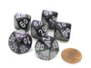Gemini 16mm Tens D10 (00-90) Chessex Dice, 6 Pieces - Purple-Steel with White