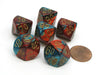 Gemini 16mm Tens D10 (00-90) Chessex Dice, 6 Pieces - Red-Teal with Gold Numbers