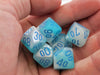 Luminary Gemini 16mm Tens D10, 6 Pieces - Pearl Turquoise-White with Blue