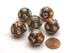 Gemini 18mm 12 Sided D12 Chessex Dice, 6 Pieces - Copper-Steel with White
