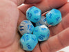 Luminary Gemini 18mm D12 Dice, 6 Pieces - Pearl Turquoise-White with Blue