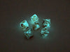Ghostly Glow 15mm 8 Sided D8 Chessex Dice, 6 Pieces - Orange with Yellow
