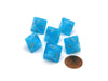 Luminary 15mm 8 Sided D8 Chessex Dice, 6 Pieces - Sky with Silver Numbers