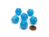 Luminary 20 Sided D20 Chessex Dice, 6 Pieces - Sky with Silver Numbers