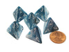 Lustrous 18mm 4 Sided D4 Chessex Dice, 6 Pieces - Slate with White