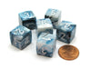 Lustrous 15mm 6-Sided D6 Numbered Chessex Dice, 6 Pieces - Slate with White